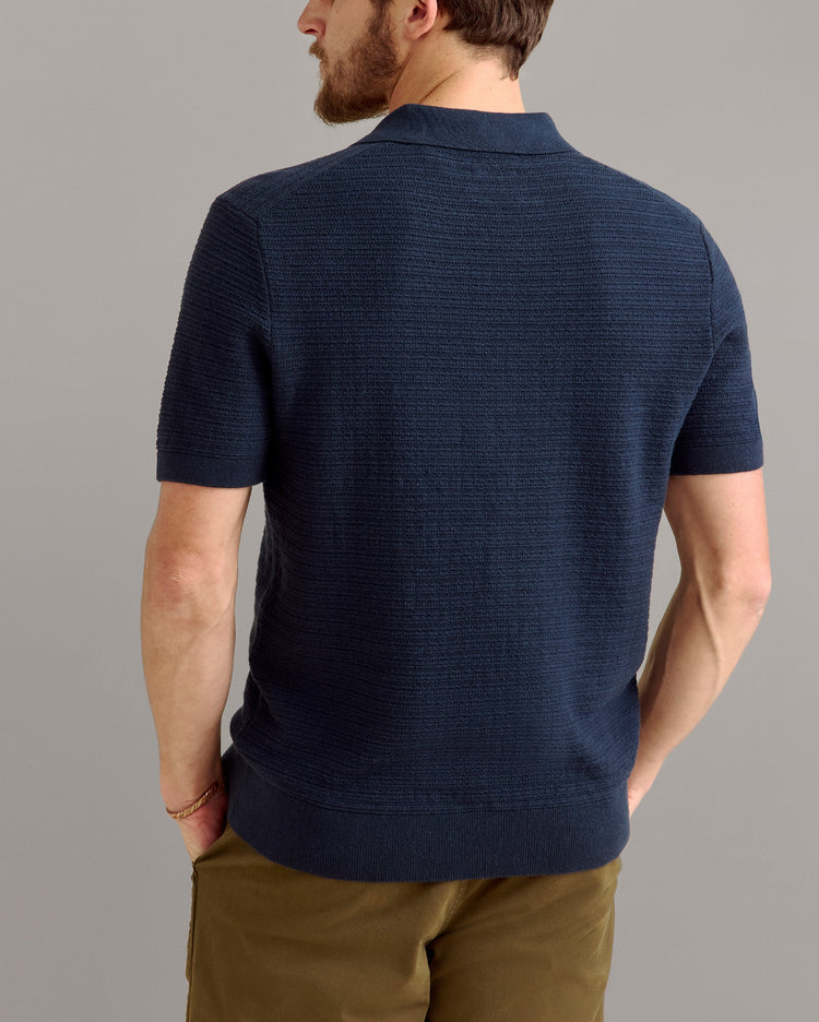 Lachlan Links Polo in Carbon Blue