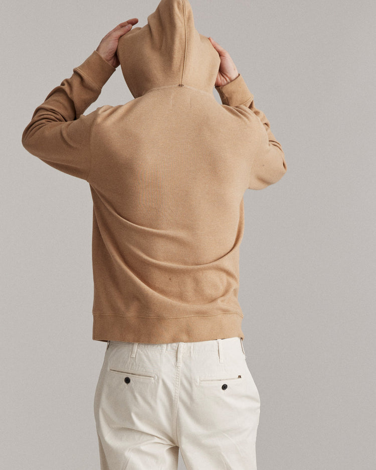 Rib Hoodie Pullover in Camel