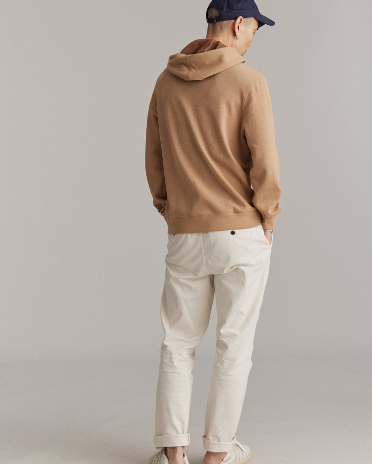 Rib Hoodie Pullover in Camel