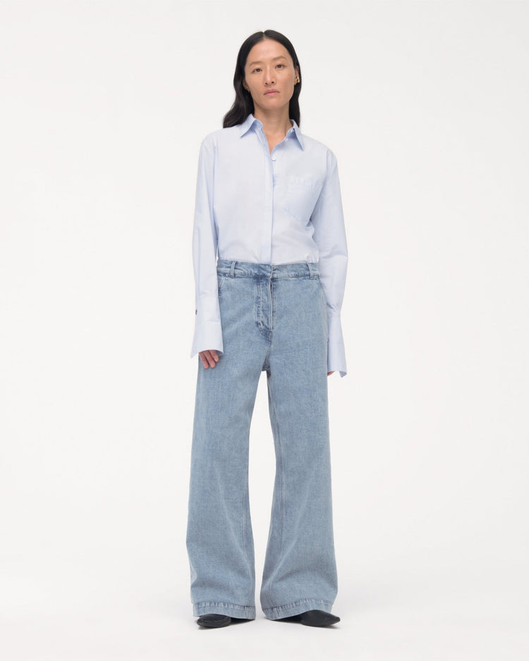 Boyfriend Denim Pant in Light Blue Wash