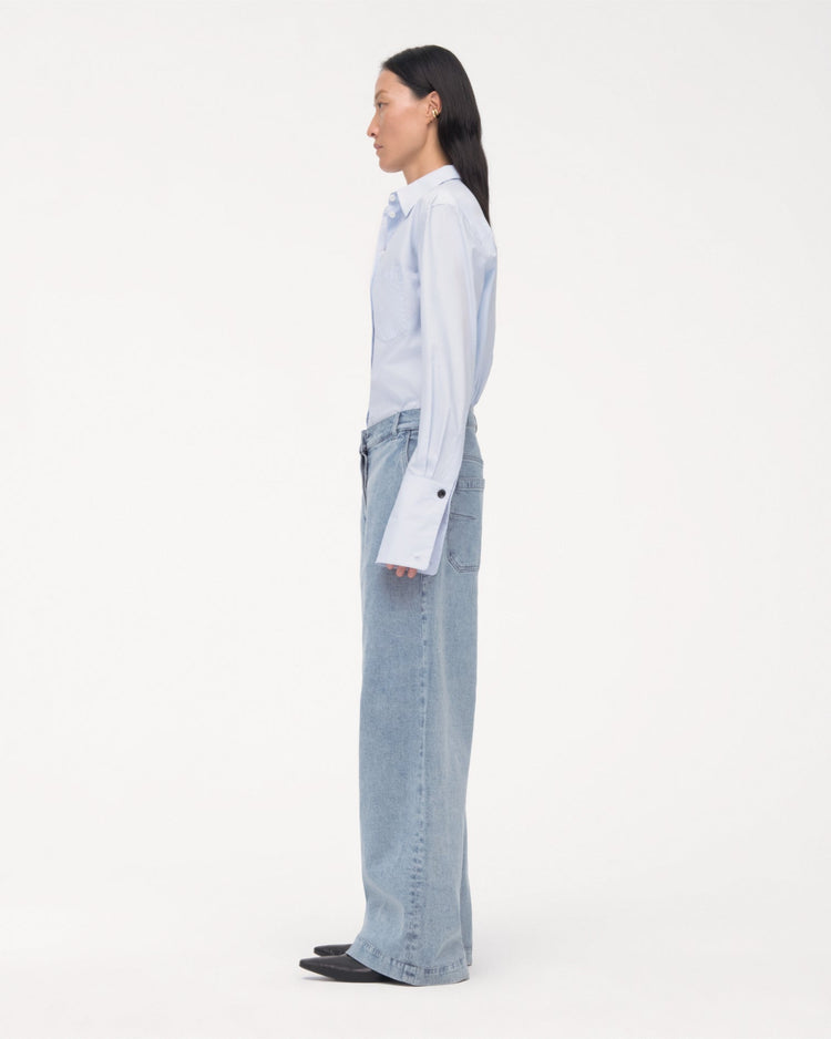 Boyfriend Denim Pant in Light Blue Wash
