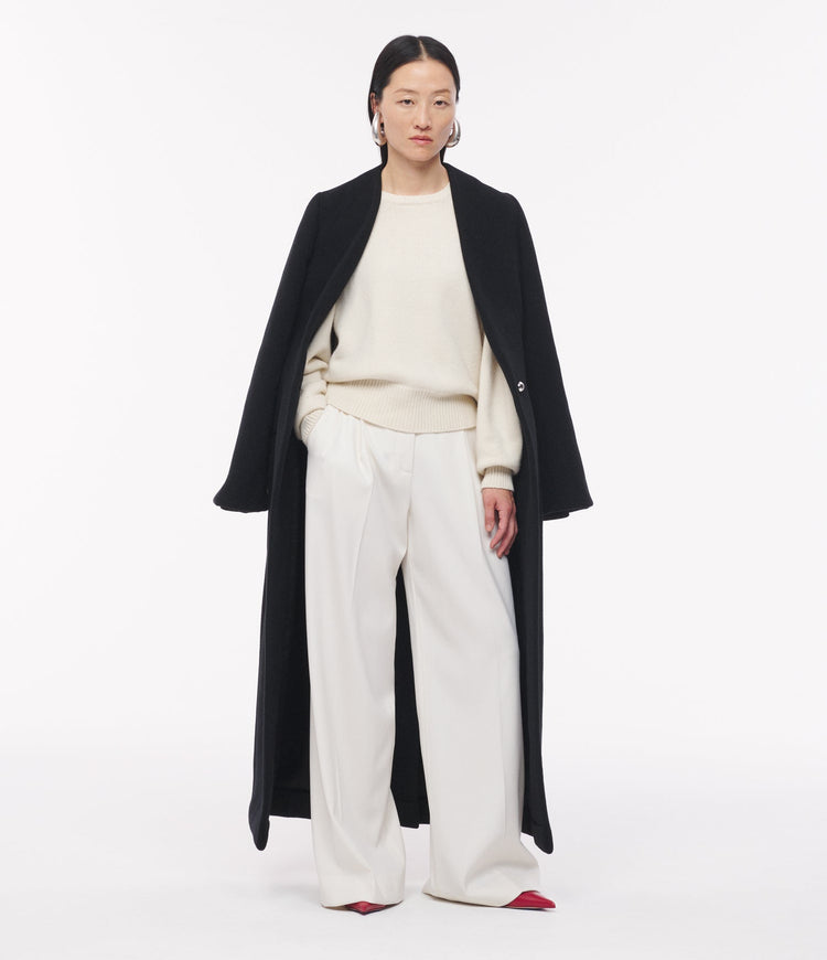 Cashmere Knit Sweatshirt in Ivory