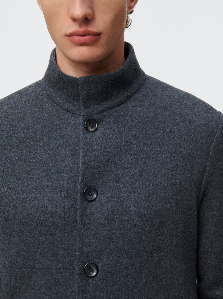 Cashmere Wool Stand Collar Jacket