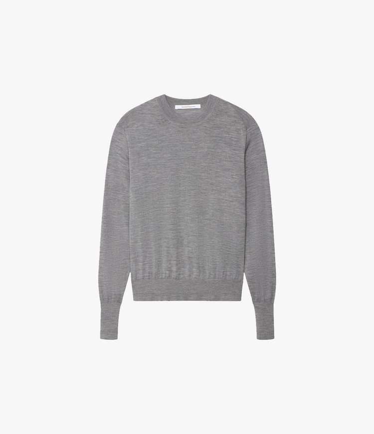 Featherweight Wool Crew in Grey