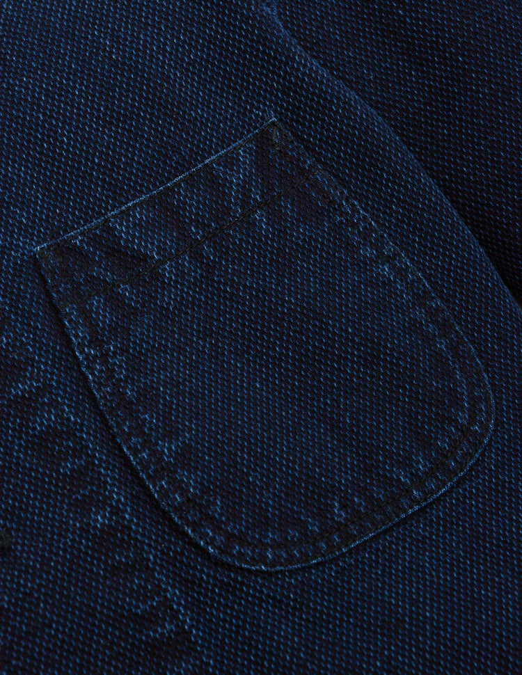 Cliff Indigo Dobby Shawl Jacket in Dark Wash