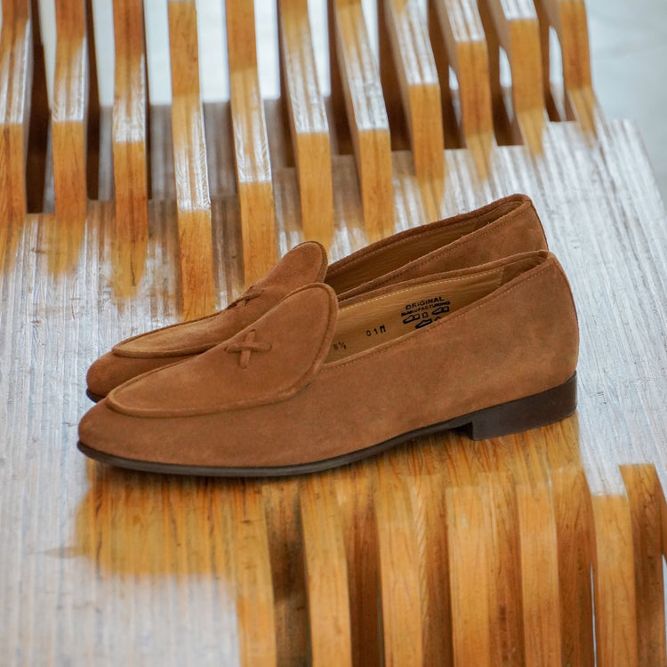 Men’s Suede Milano Loafer in Cognac