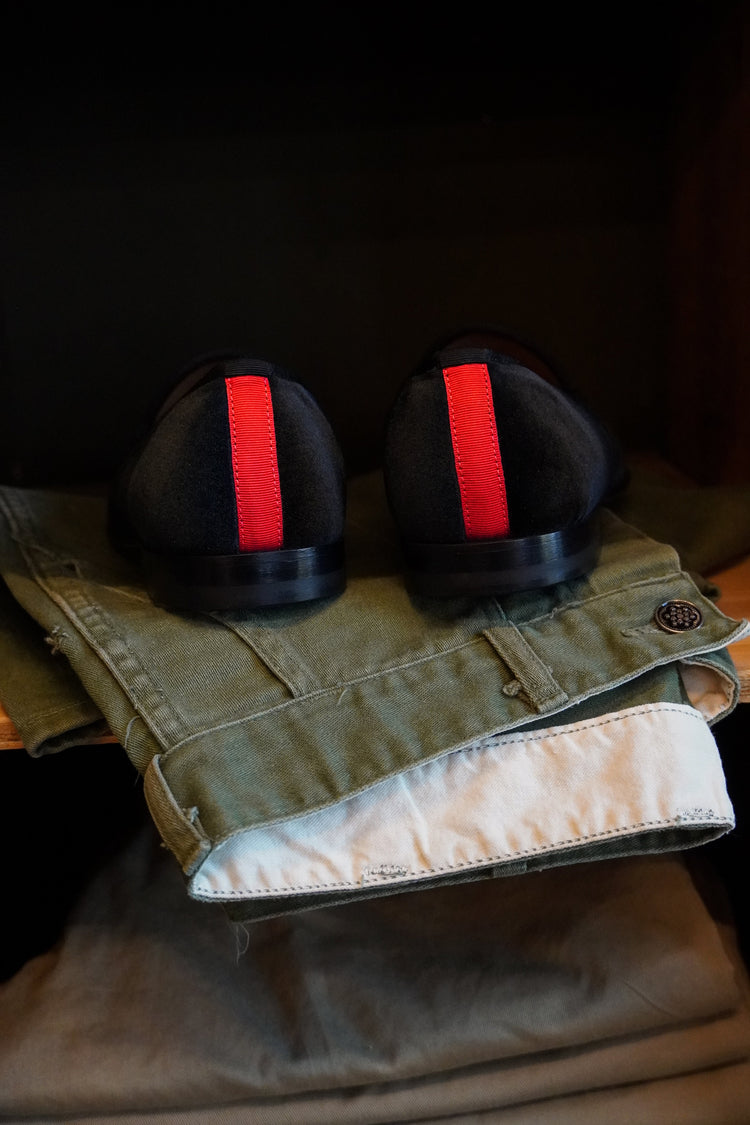 Men’s Black Velvet Slippers II