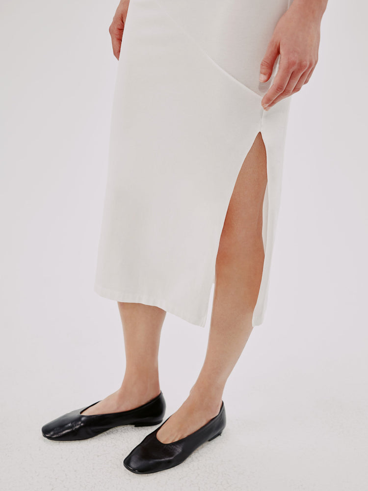 Elbow Sleeve Dress in White