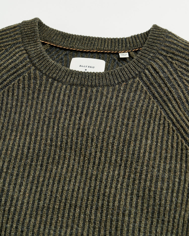 Fisherman Rib Crew in Olive
