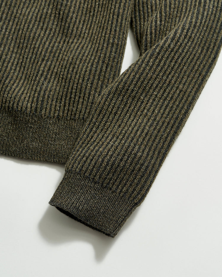 Fisherman Rib Crew in Olive