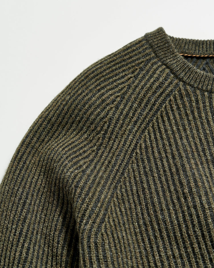 Fisherman Rib Crew in Olive