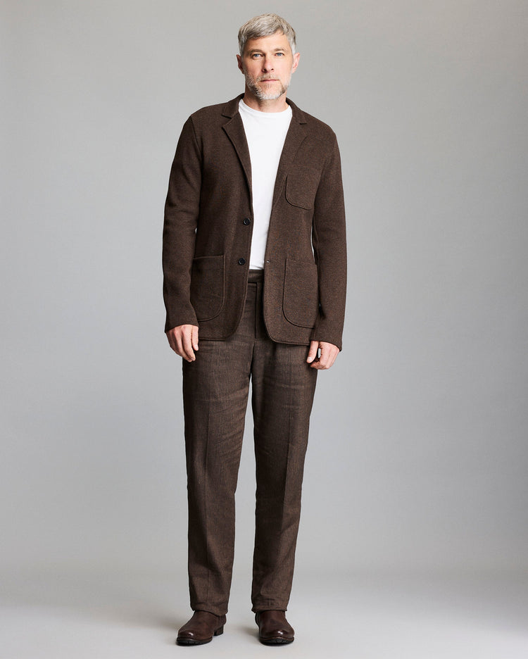 Heathered Knit Sport Coat in Demitasse