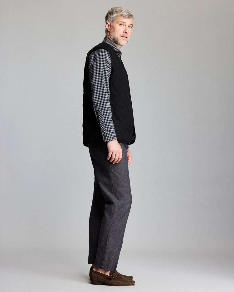 Waxed Canvas Bond Peacoat in Black