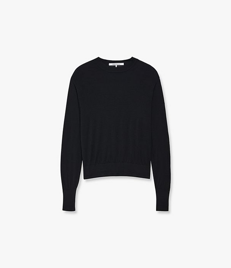 Featherweight Wool Crew in Black