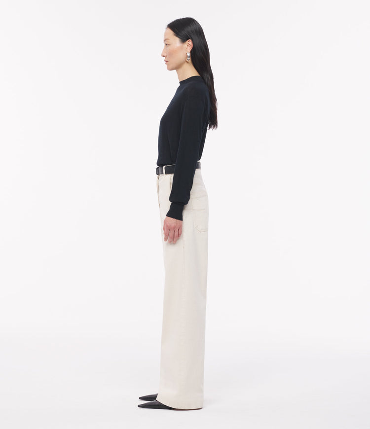 Featherweight Wool Crew in Black