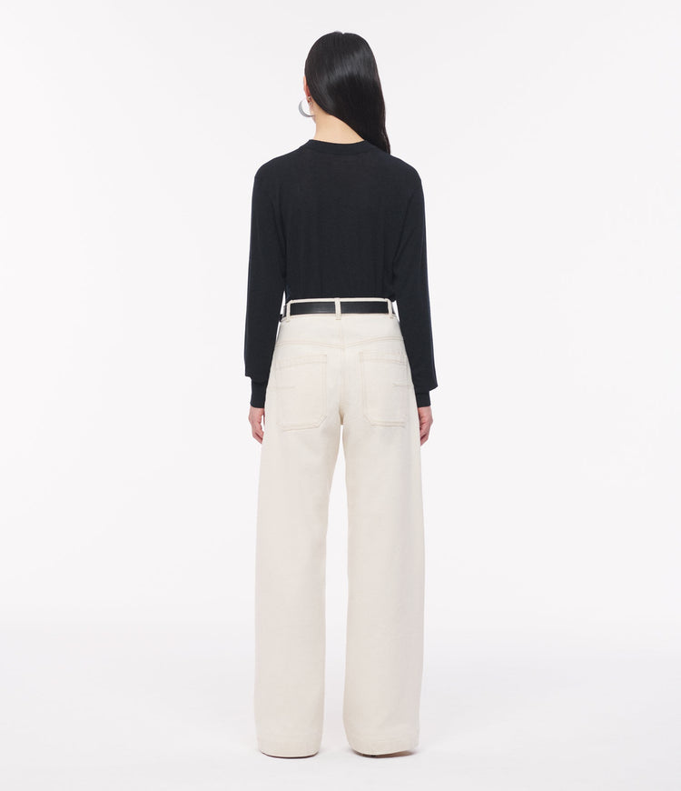 Featherweight Wool Crew in Black