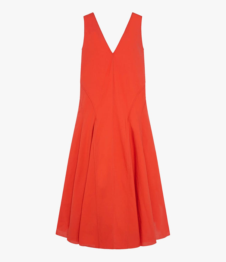 Full Skirt Dress in Vermilion