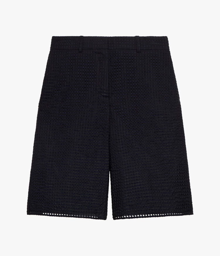 Gingham Bermuda Short in Black