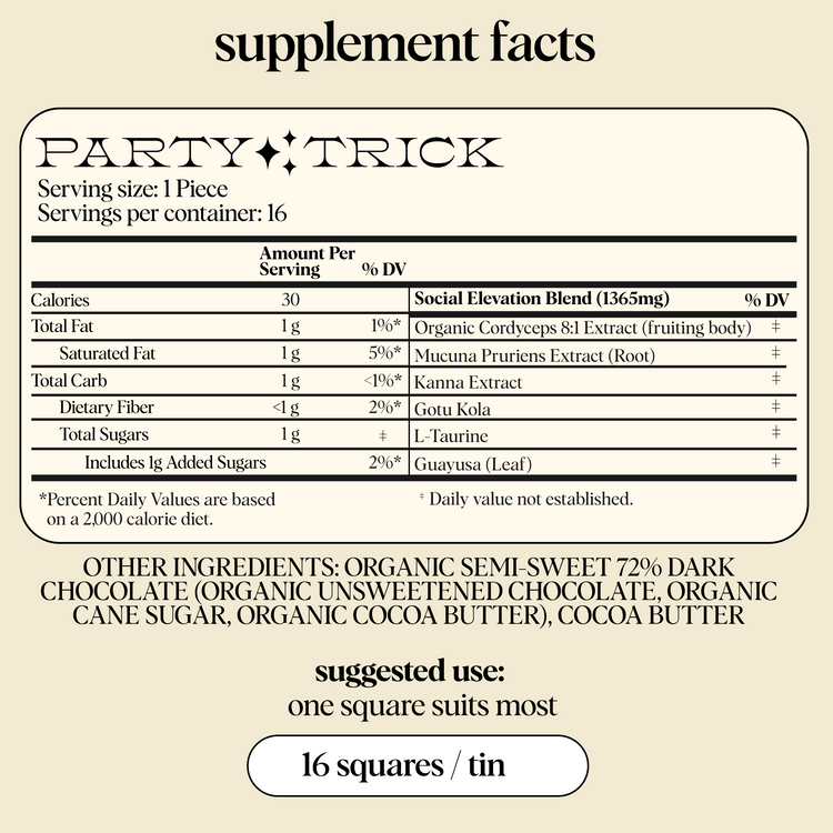 Party Trick Functional Mushroom Chocolates