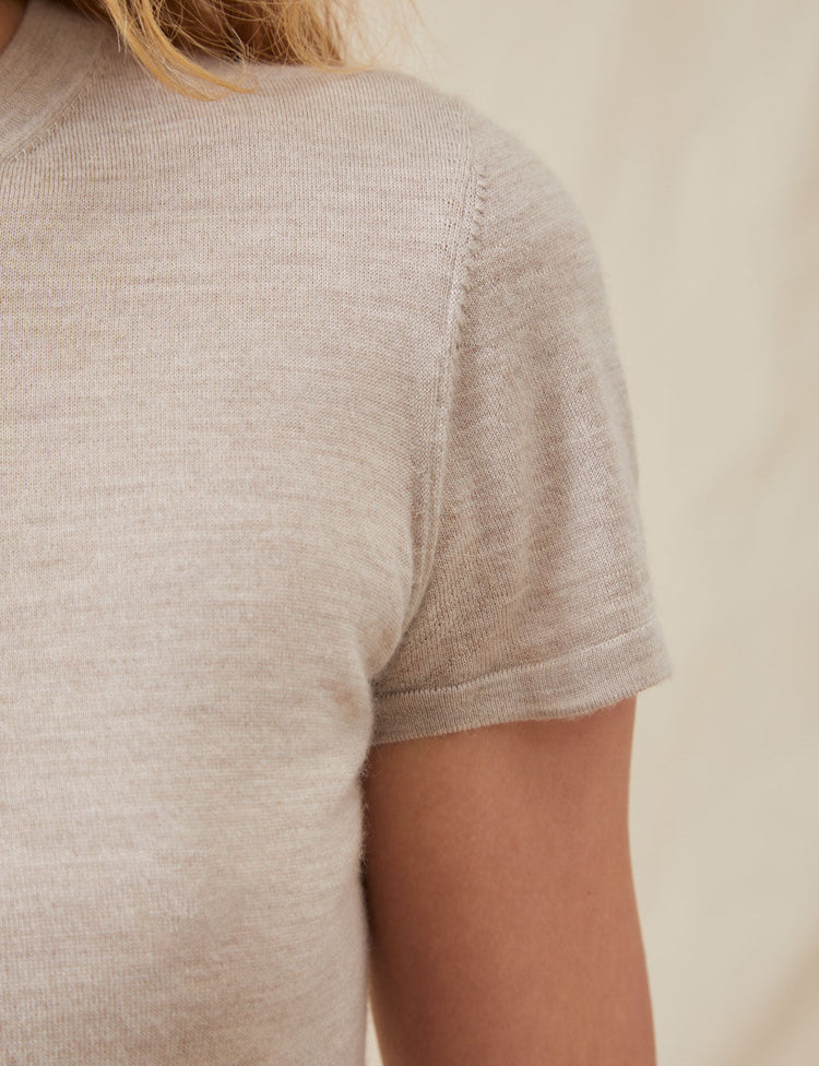 The Cashmere Silk T-Shirt Taupe