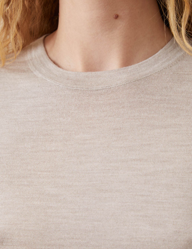 The Cashmere Silk T-Shirt Taupe
