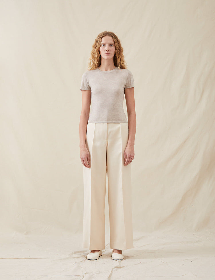 The Cashmere Silk T-Shirt Taupe