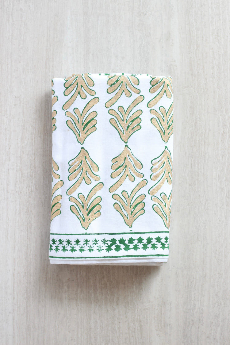 Table Throw in Palmetto, Evergreen & Gold