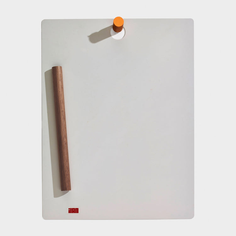 Magnetic Wall Clipboard in Grey/Orange