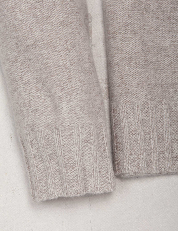 Kent Wool Crewneck Sweater in Khaki Marl