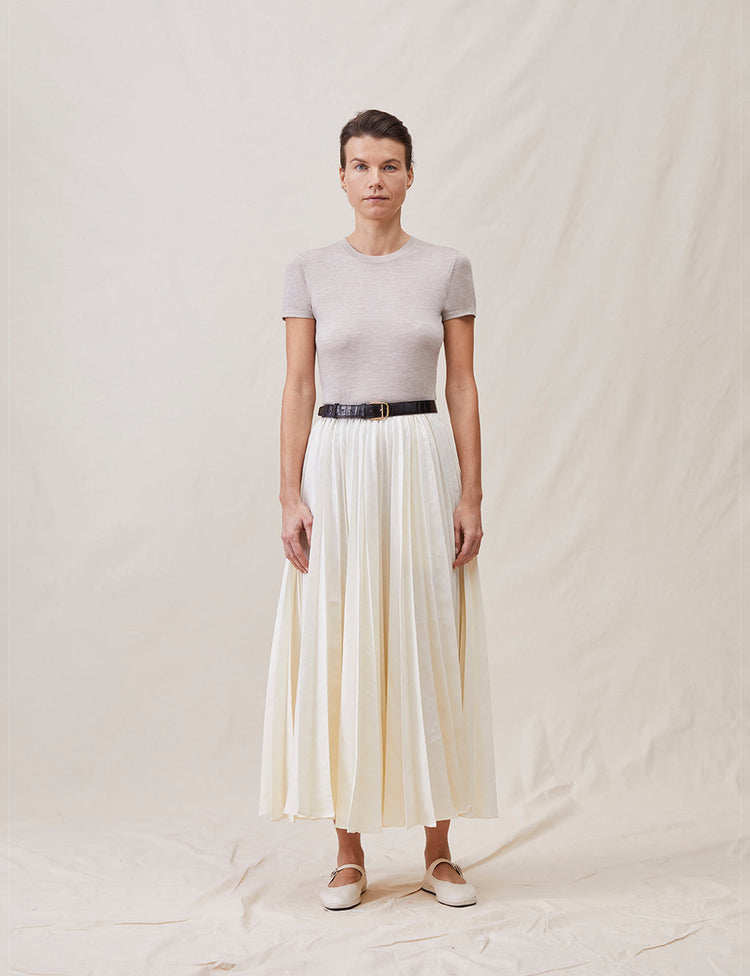 The Cashmere Silk T-Shirt Taupe