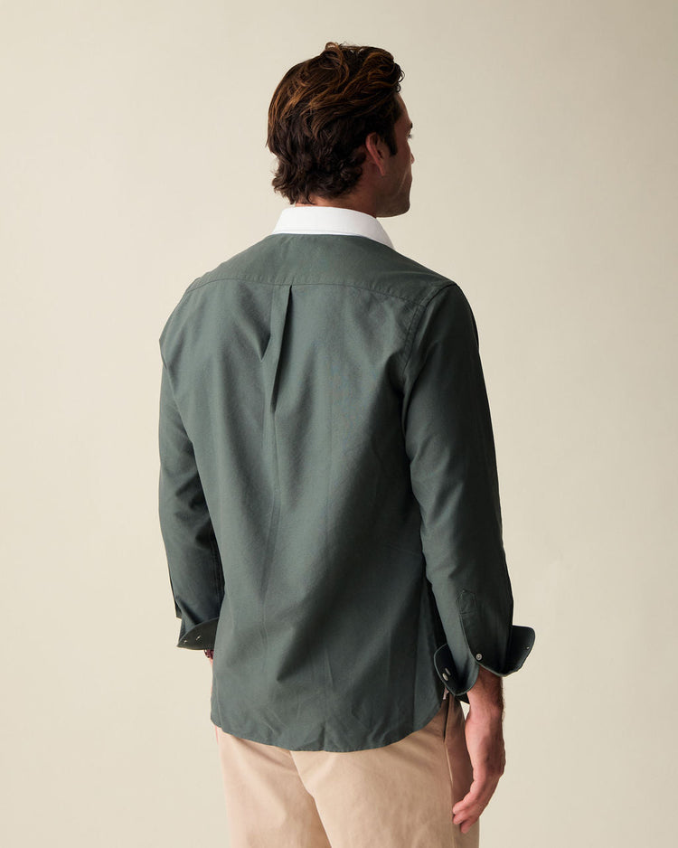 ‘Le Original’ Hunter Green Contrast Oxford Shirt