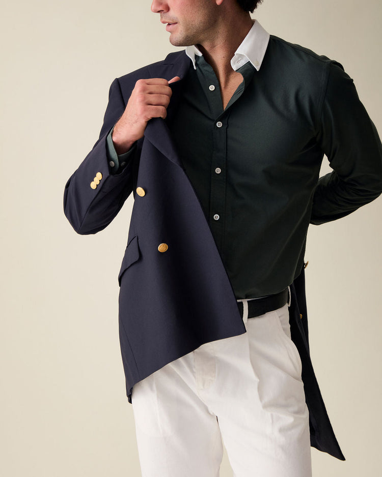 ‘Le Original’ Hunter Green Contrast Oxford Shirt