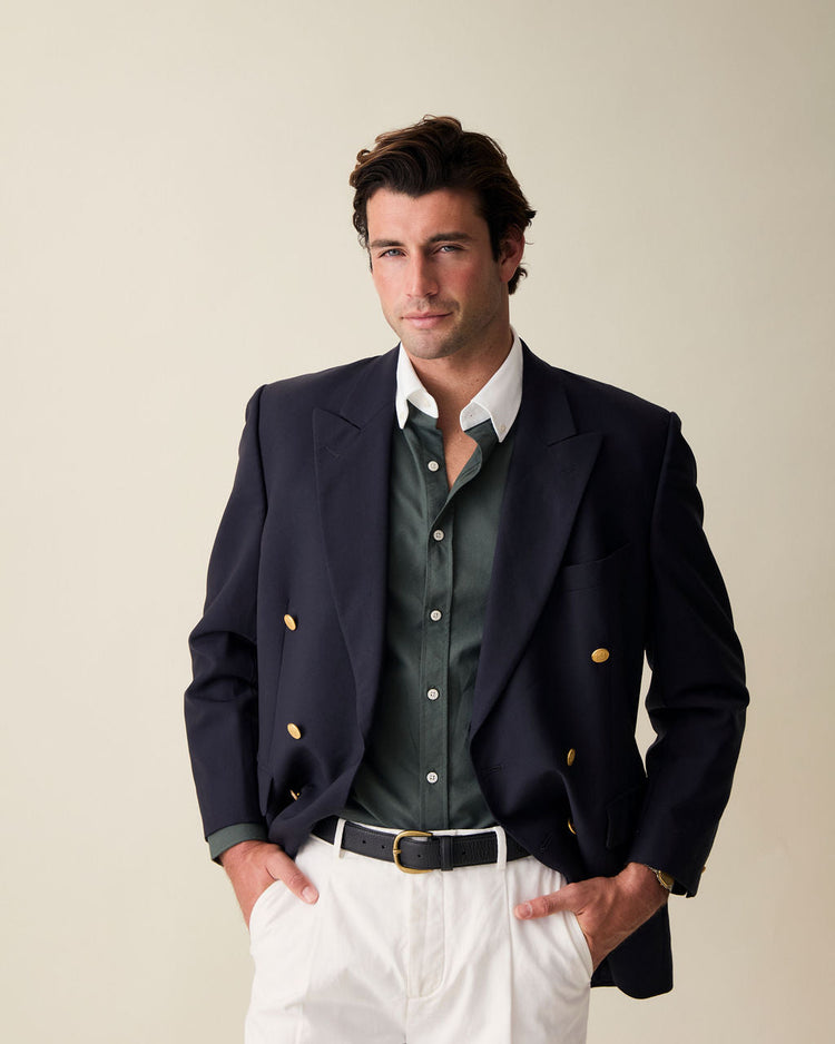 ‘Le Original’ Hunter Green Contrast Oxford Shirt