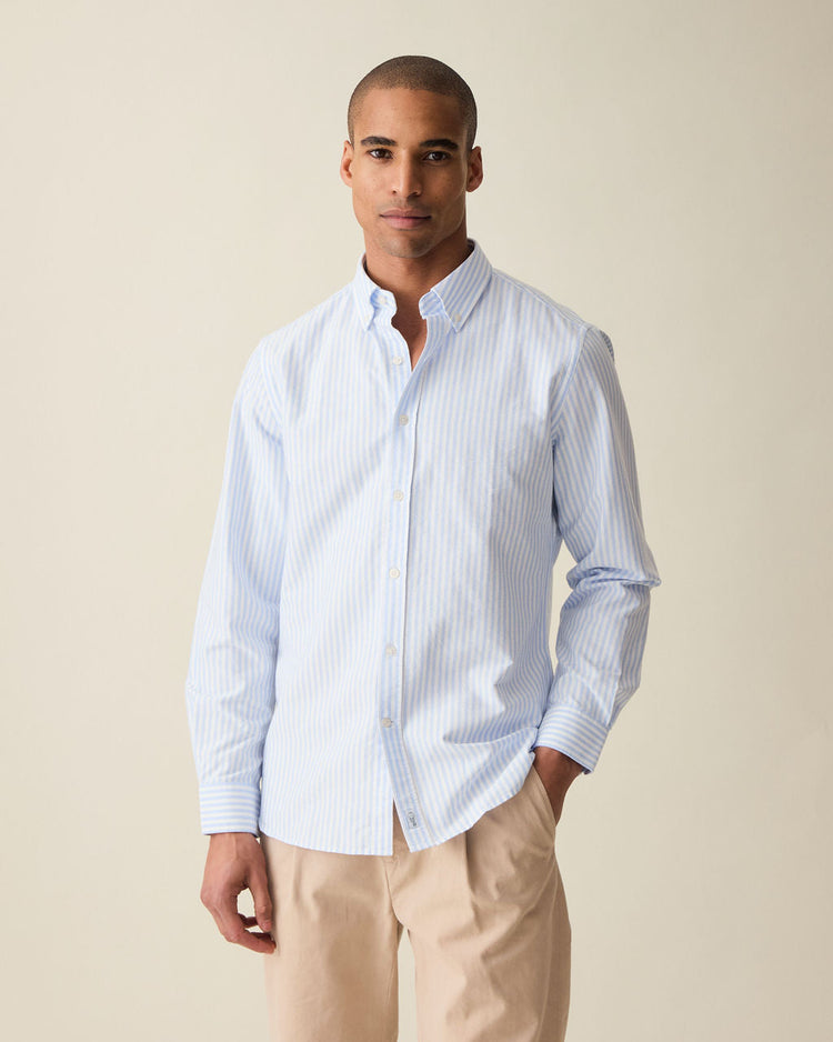 Thick Stripe Light Blue Oxford Shirt