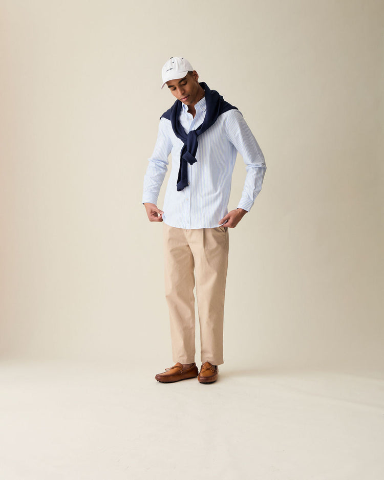 Thick Stripe Light Blue Oxford Shirt
