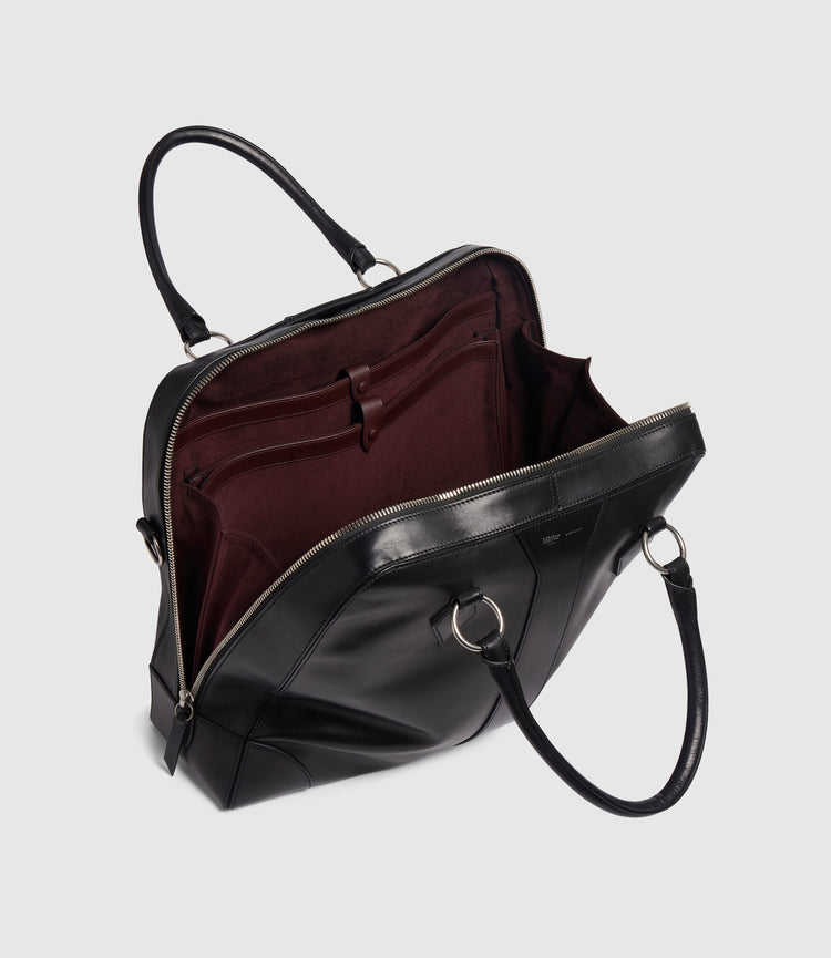 Le Petit Voyage Briefcase in Black Calfskin