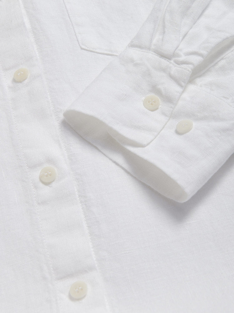 Women’s White Sapodilla Linen Shirt Dress