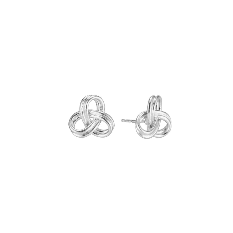 Love Knot Stud Earrings in Platinum