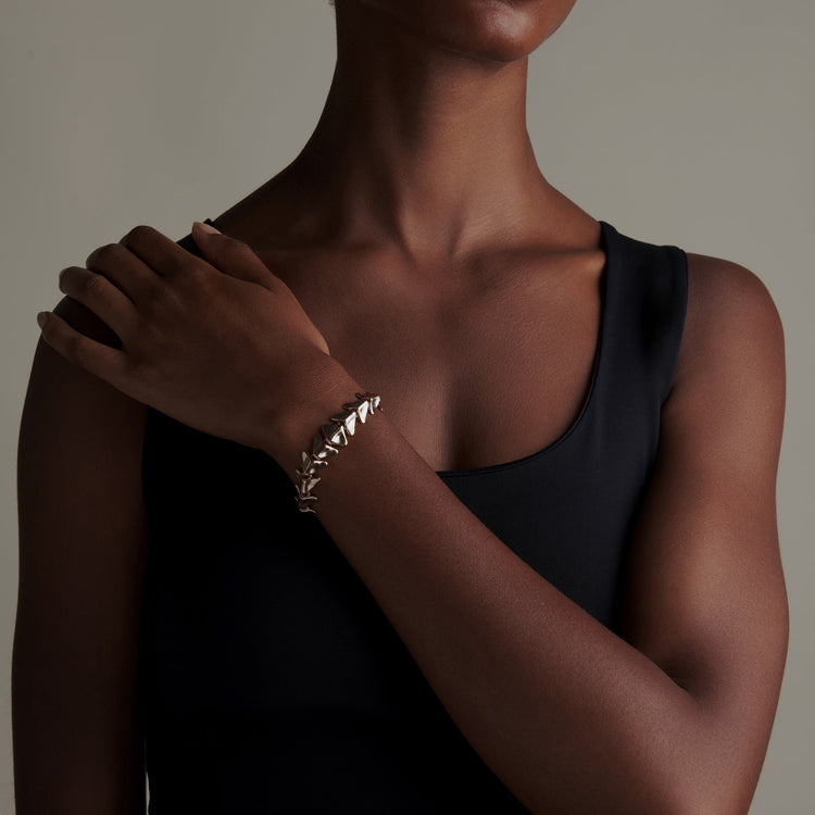 Fishbone Bracelet in 24k Platinum