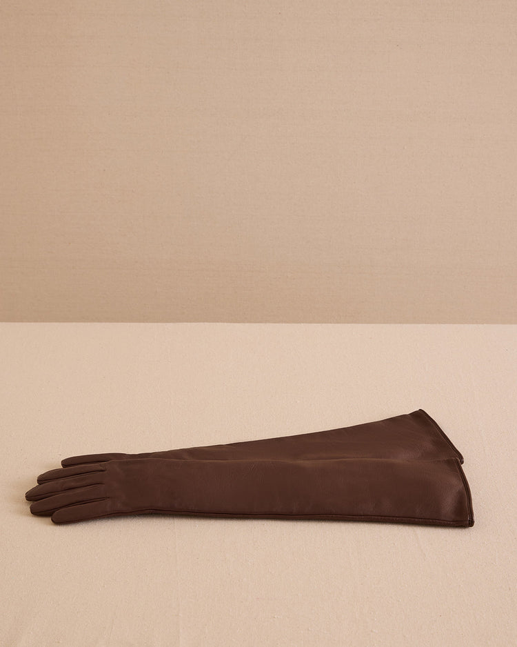 Babe 46 Gloves in Chocolate Nappa Leather