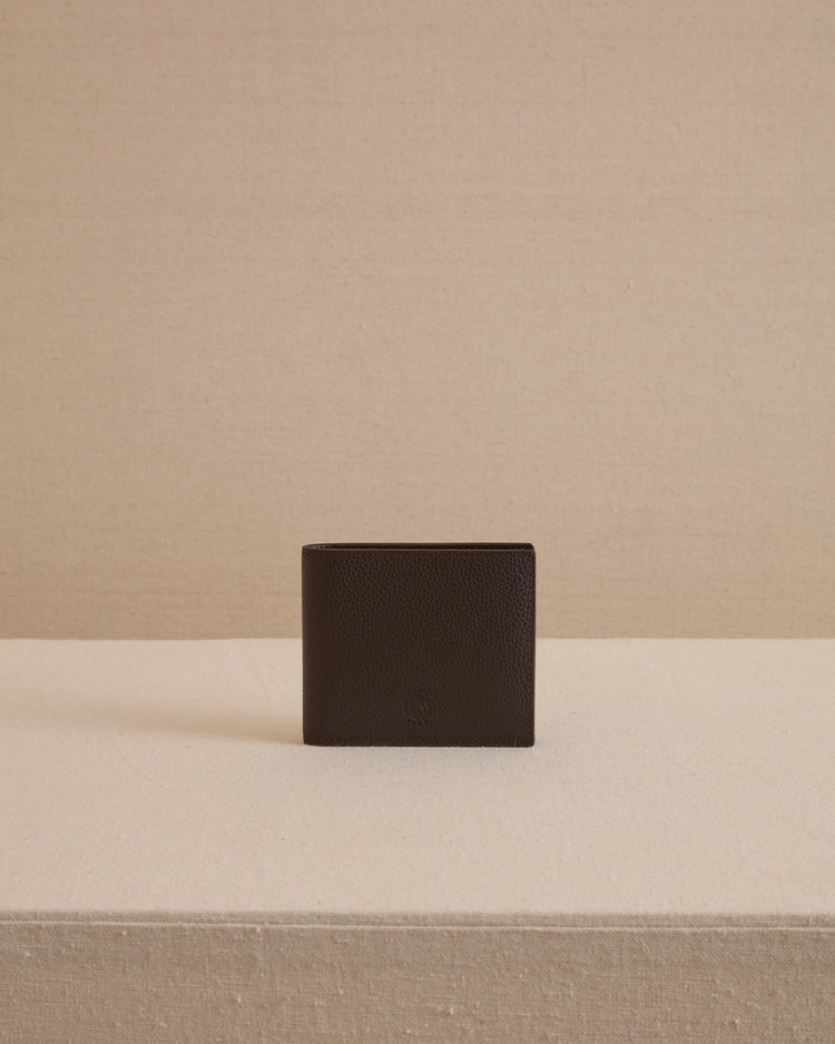 Bi-Fold Wallet in Chocolate Tumbled Grain
