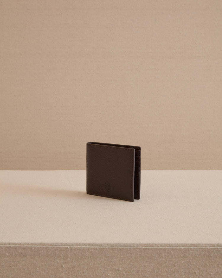 Bi-Fold Wallet in Chocolate Tumbled Grain