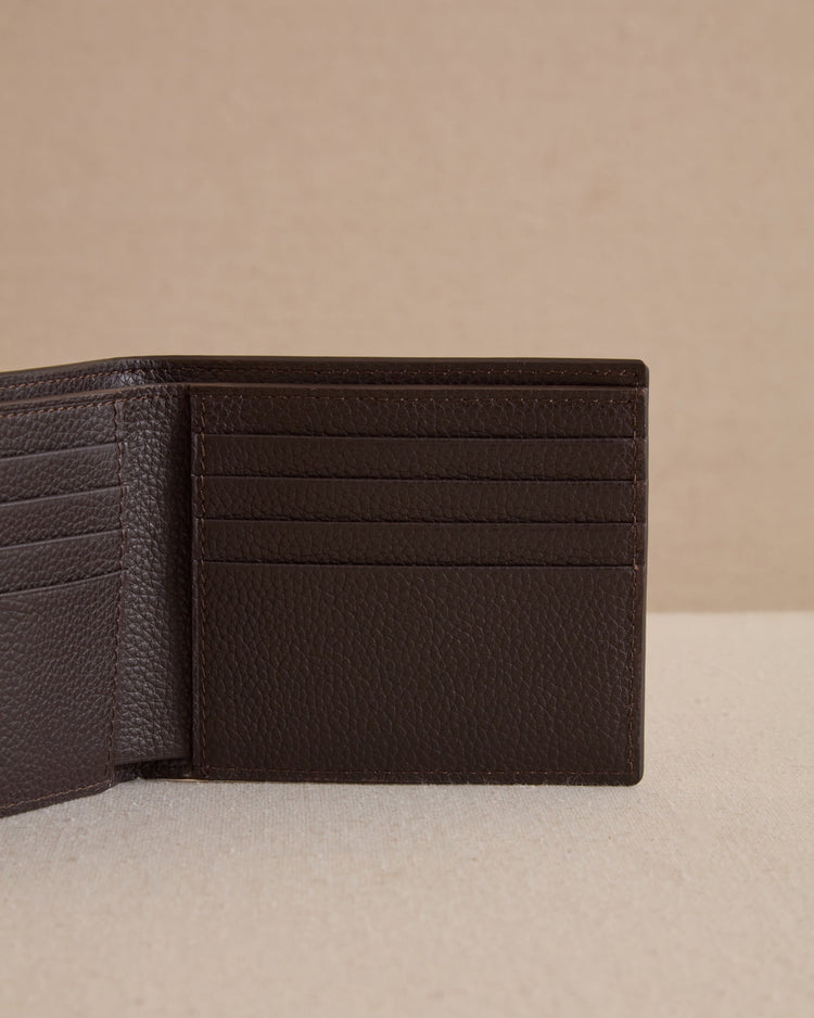 Bi-Fold Wallet in Chocolate Tumbled Grain