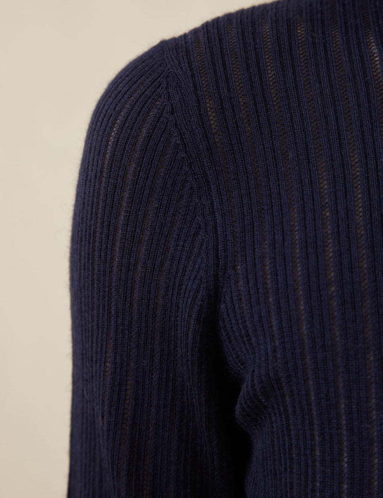 The Whisper Knit Polo in Navy