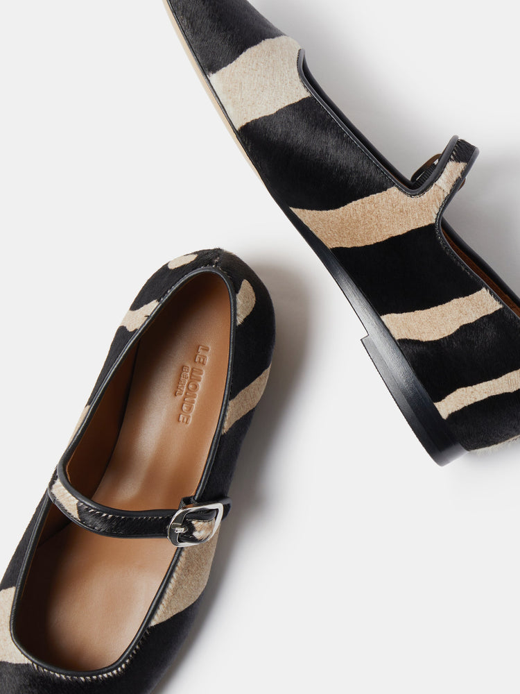 Mary Jane in Zebra Print Calf Hair