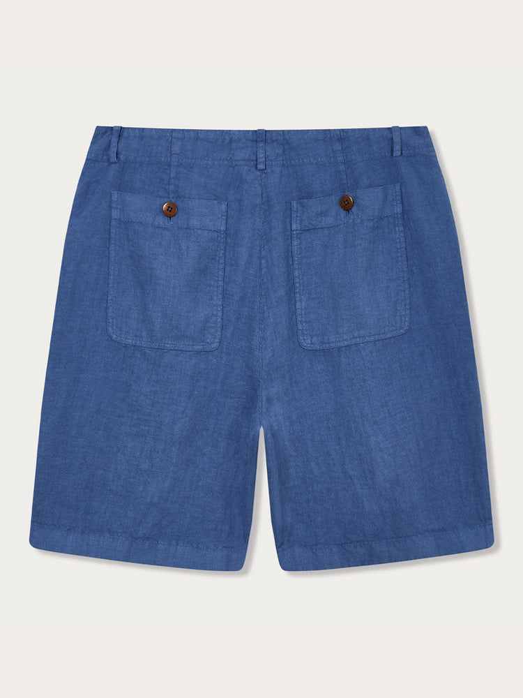 Men’s Deep Blue Burrow Linen Shorts