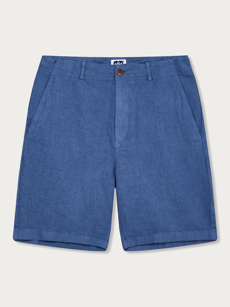 Men’s Deep Blue Burrow Linen Shorts