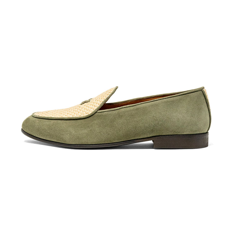 Men’s Olive Raffia Milano Loafer