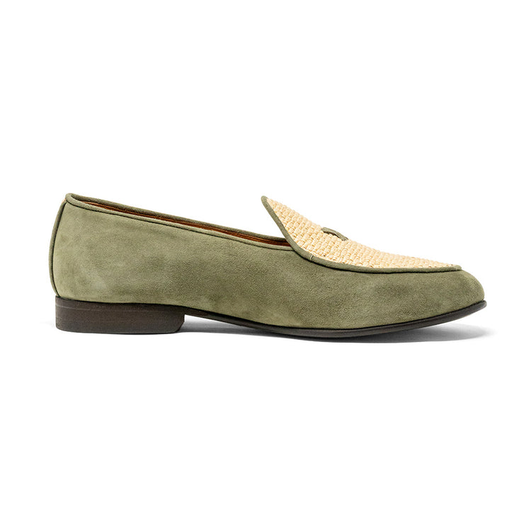 Men’s Olive Raffia Milano Loafer