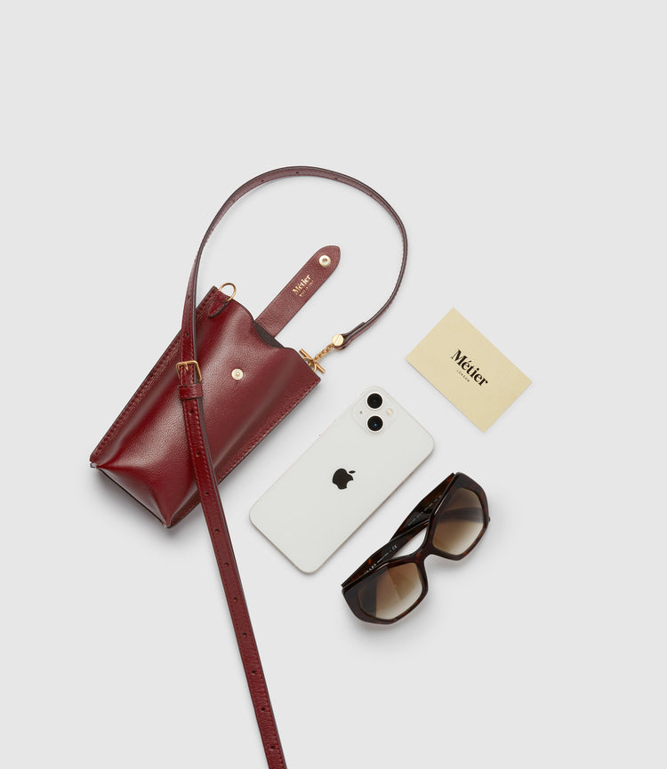 Minimalist Double Bag in Dark Cherry